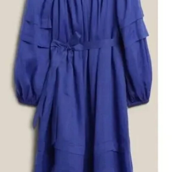 Banana Republic Ramie Midi Dress // voltage blue. Size XS - Picture 2 of 6